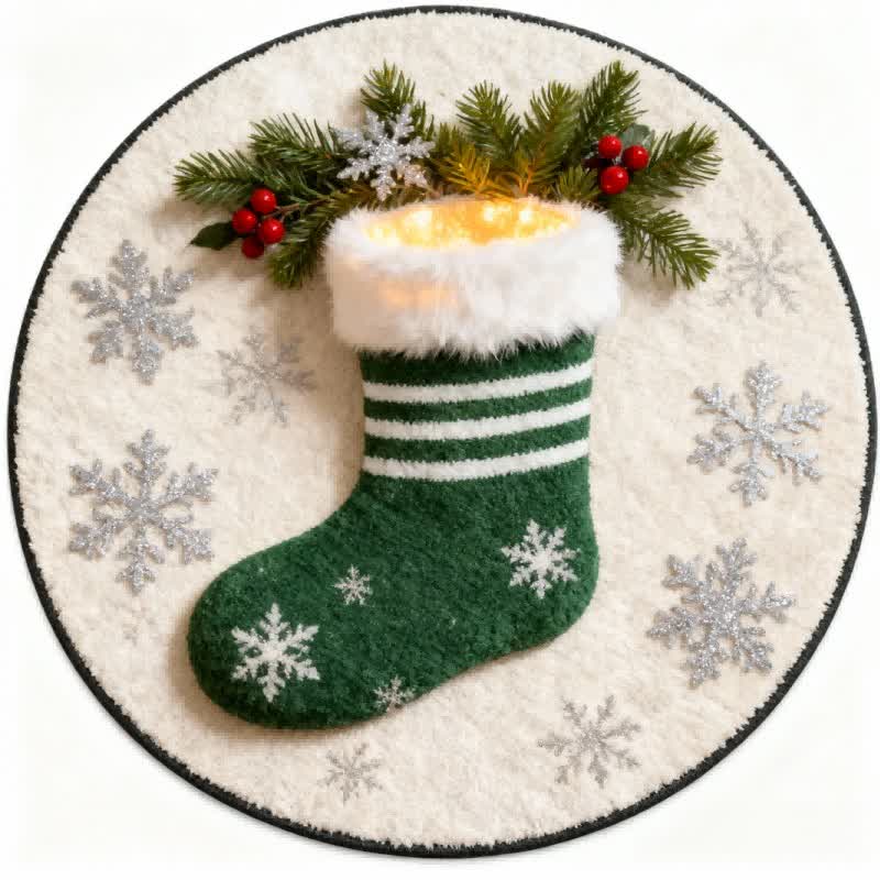 Weihnachtsstrumpf-Teppich mit Schneeflocken-3D-Effekt - image 4