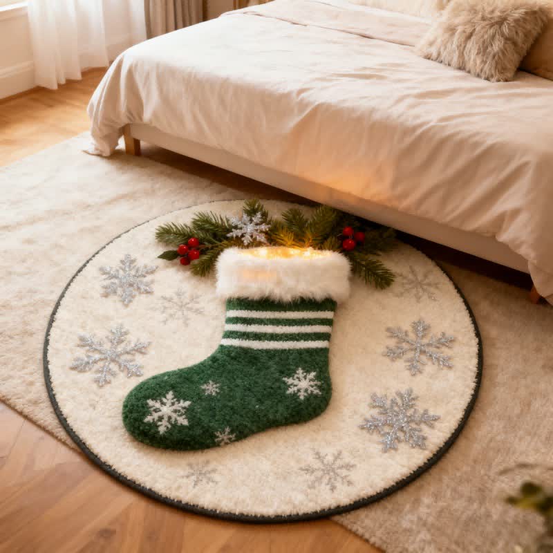 Weihnachtsstrumpf-Teppich mit Schneeflocken-3D-Effekt - image 2