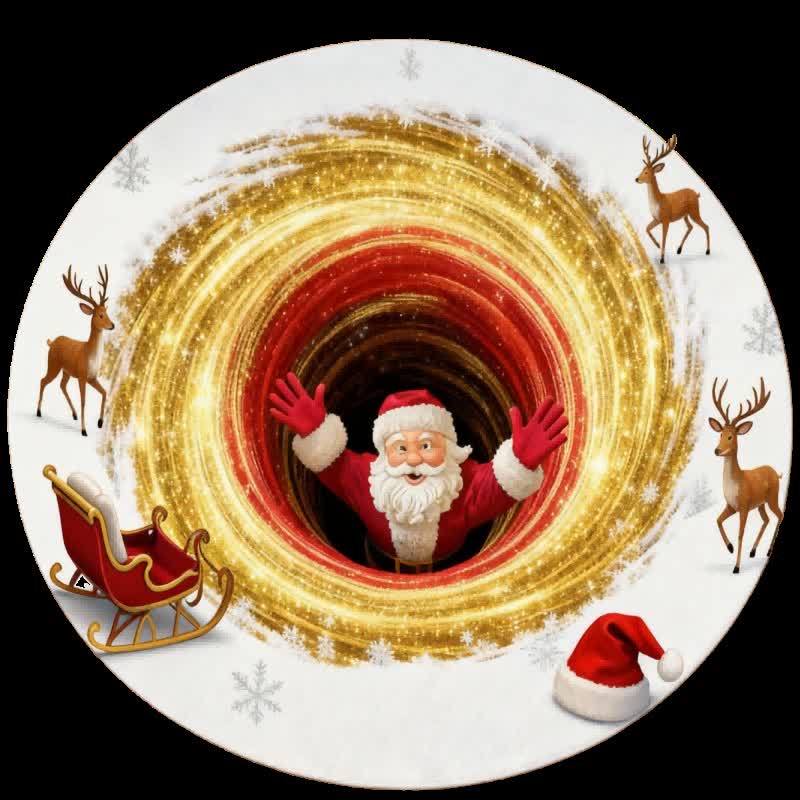 Weihnachtsmann-Rentier-Teppich mit 3D-Effekt - image 3