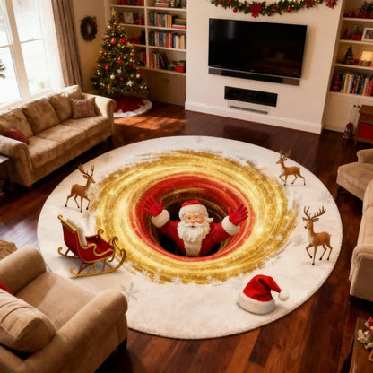 Weihnachtsmann-Rentier-Teppich mit 3D-Effekt - image 1