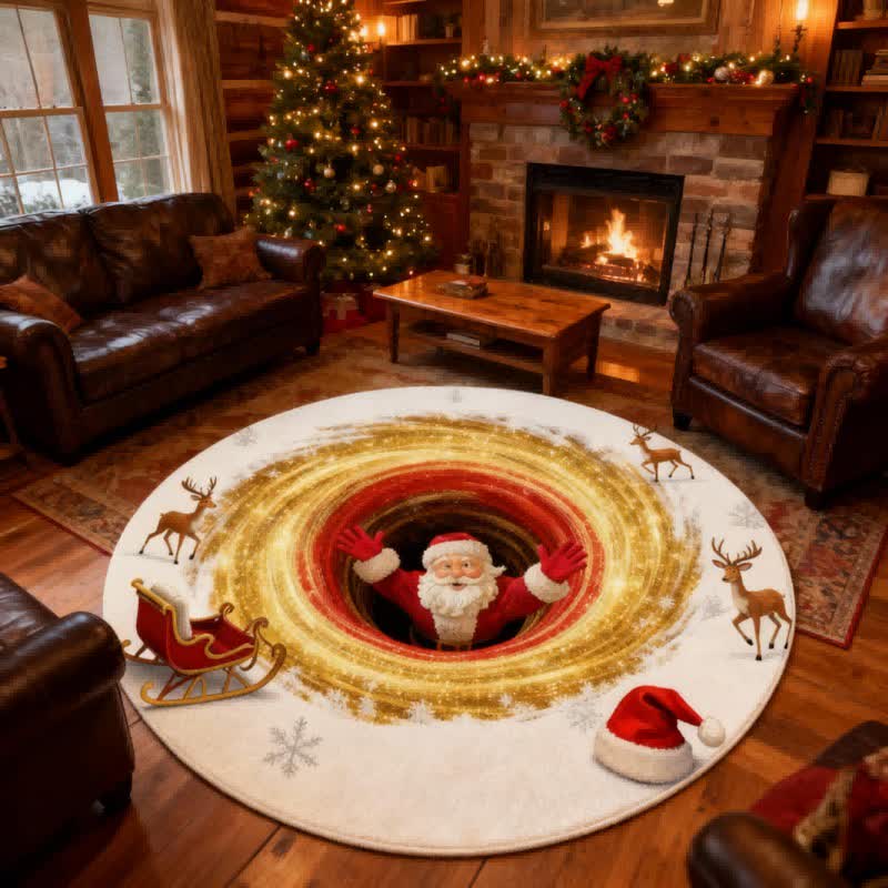 Weihnachtsmann-Rentier-Teppich mit 3D-Effekt - image 2