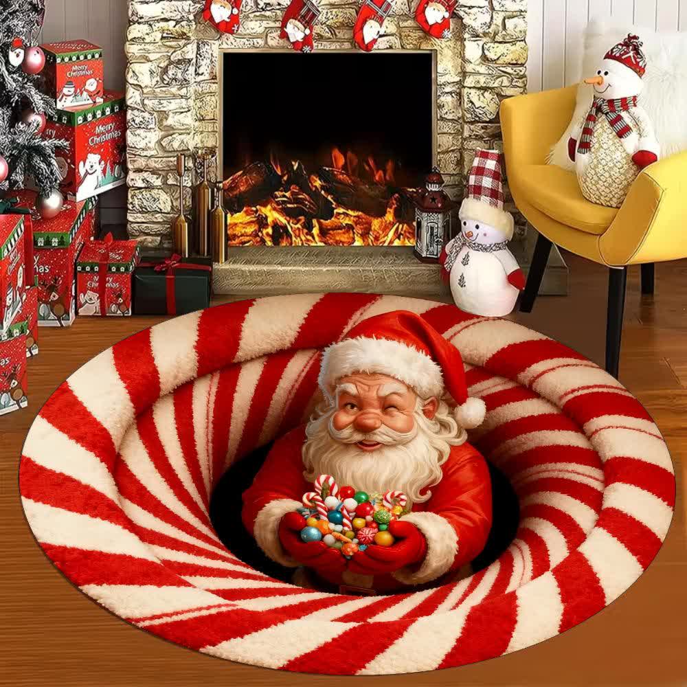Weihnachtsteppich mit 3D-Effekt und Weihnachtsmann-Motiv - E - 160cm - image 4