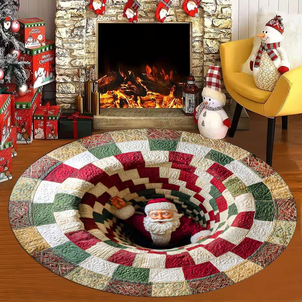 Weihnachtsteppich mit 3D-Effekt und Weihnachtsmann-Motiv - D - 160cm - image 3
