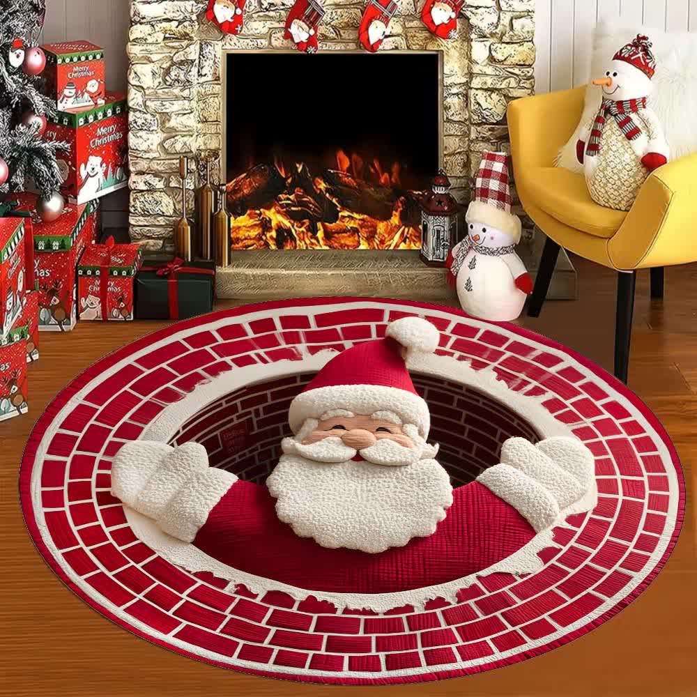 Weihnachtsteppich mit 3D-Effekt und Weihnachtsmann-Motiv - F - 160cm - image 5