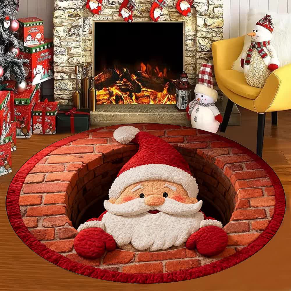 Weihnachtsteppich mit 3D-Effekt und Weihnachtsmann-Motiv - G - 160cm - image 6