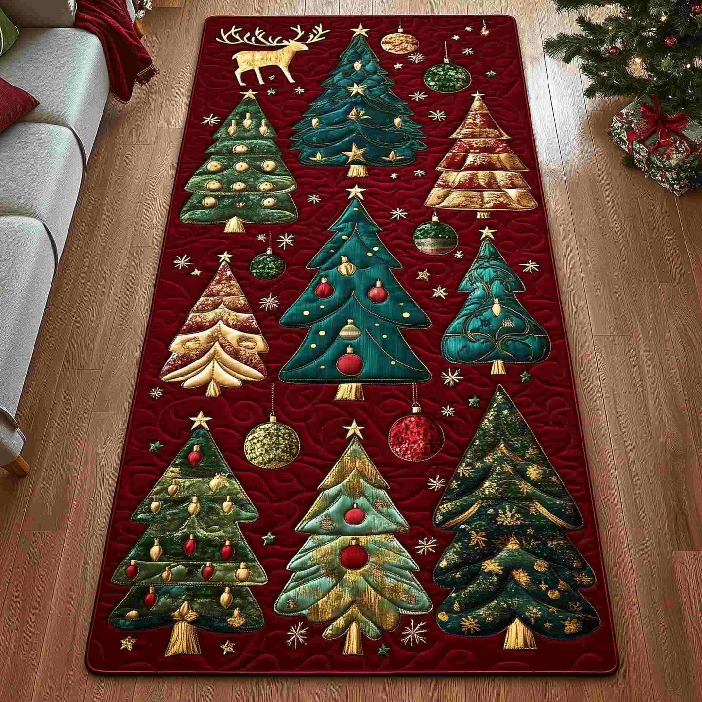Dekorativer Teppich im Weihnachtsbaum-Design - A - 60cm x 200cm - image 0