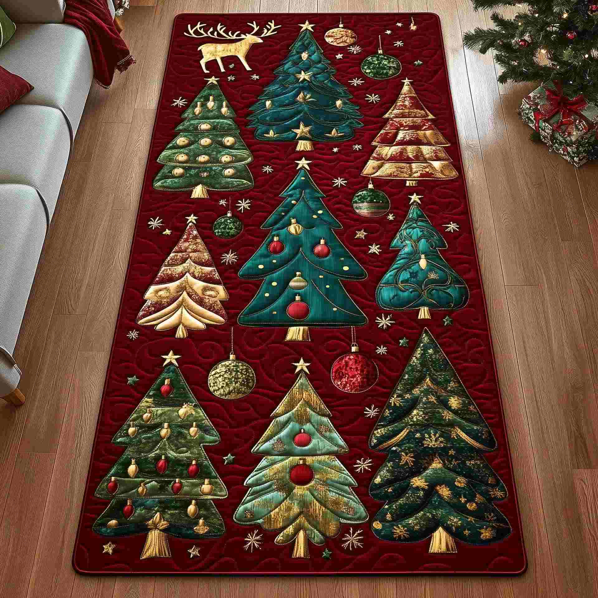 Dekorativer Teppich im Weihnachtsbaum-Design - A - 60cm x 200cm - image 0