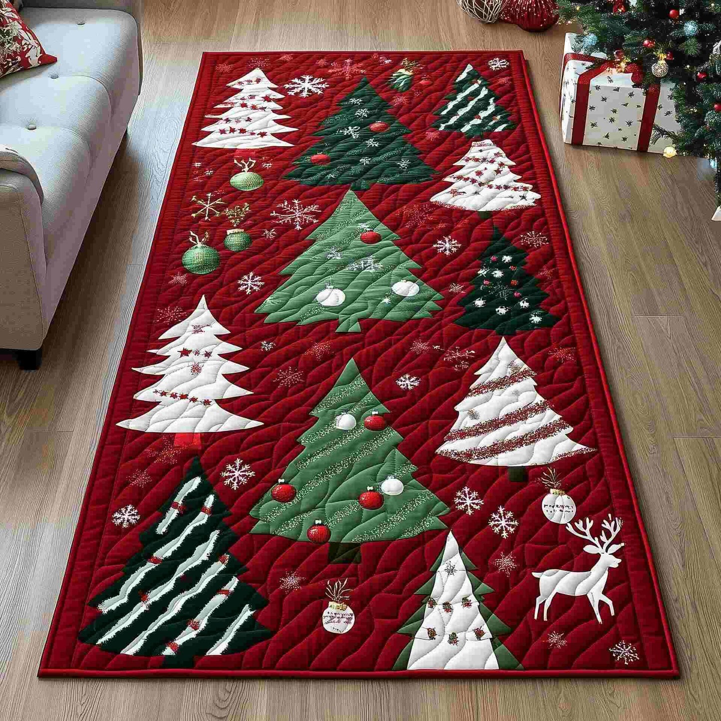 Dekorativer Teppich im Weihnachtsbaum-Design - D - 60cm x 200cm - image 3
