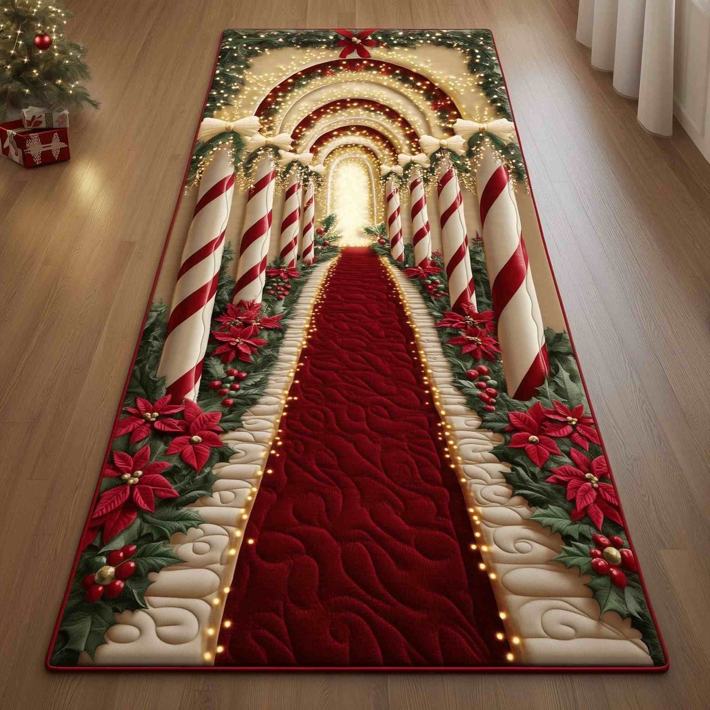 Dekorativer Teppich im Weihnachtsbaum-Design - B - 60cm x 200cm - image 1