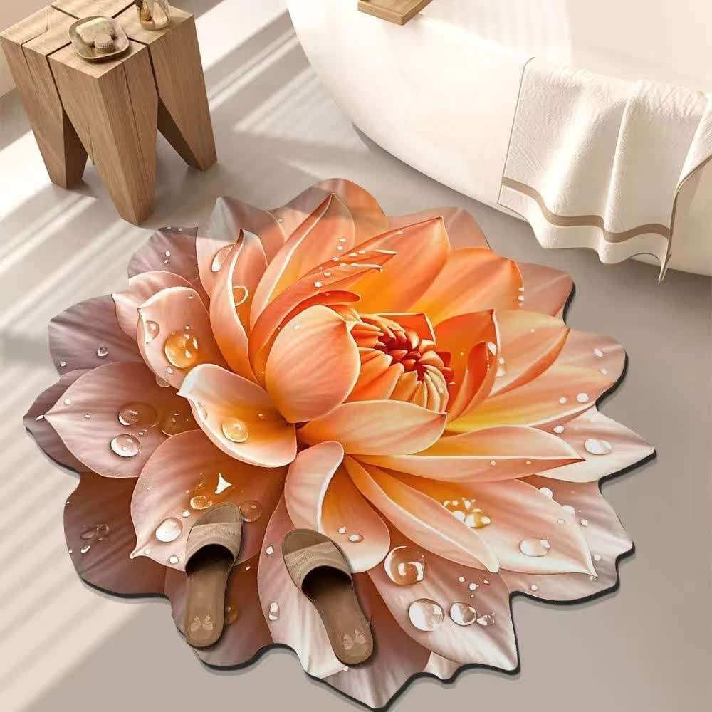 Bunter Teppich mit floralem 3D-Effekt - Orange - 140cm - image 2