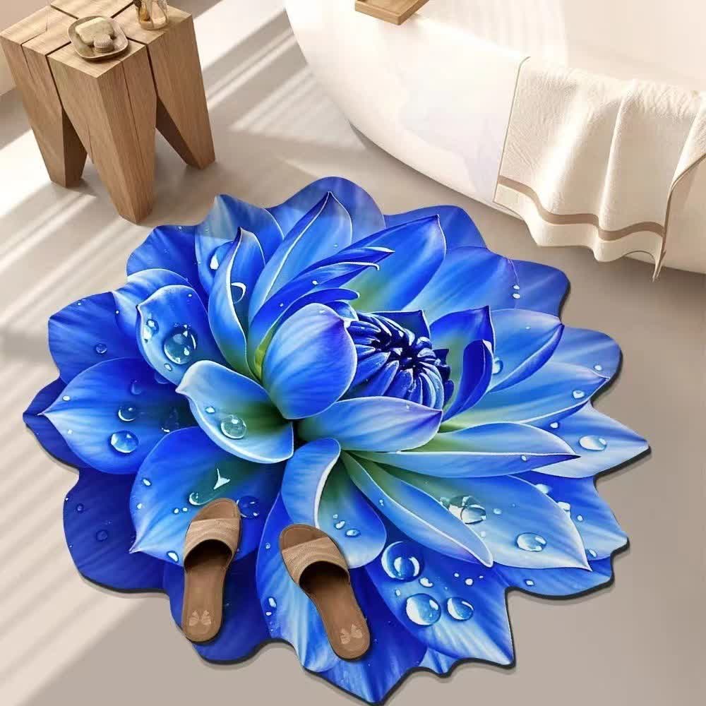 Bunter Teppich mit floralem 3D-Effekt - Blau - 140cm - image 6