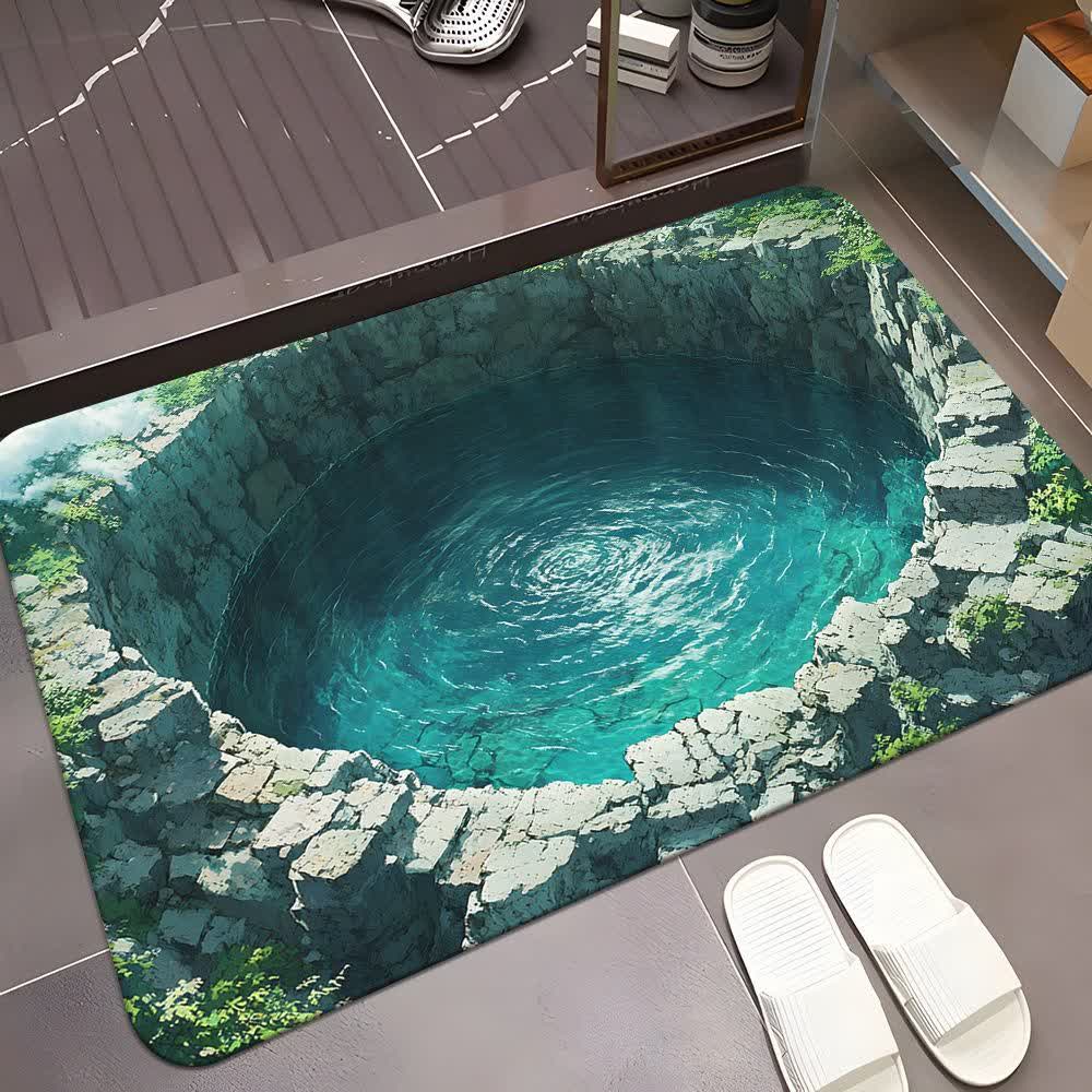 Höhlenlandschaft-3D-Effekt-Teppich - Quellwasser - 80cm x 120cm - image 0