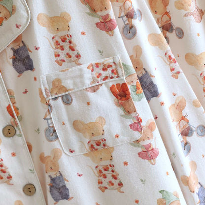 Loungewear-Set aus gebürsteter Baumwolle mit Cartoon-Tiermotiven - image 4