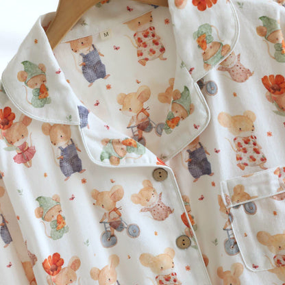 Loungewear-Set aus gebürsteter Baumwolle mit Cartoon-Tiermotiven - image 3