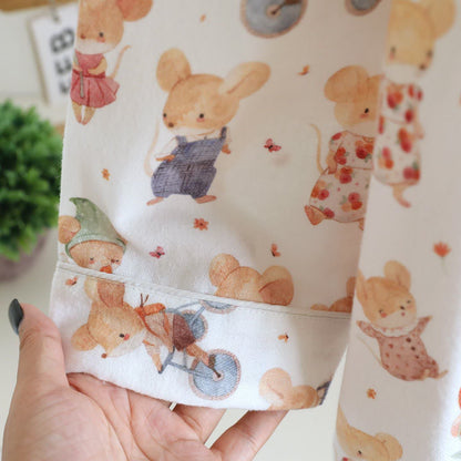 Loungewear-Set aus gebürsteter Baumwolle mit Cartoon-Tiermotiven - image 7