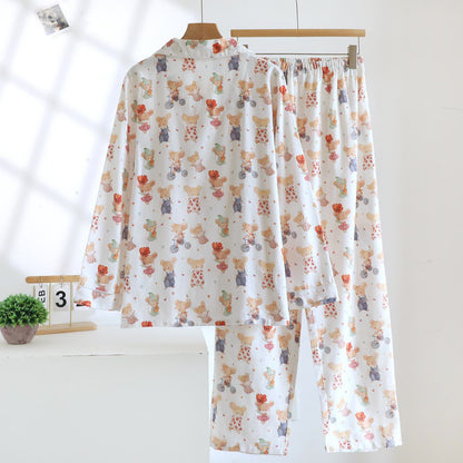 Loungewear-Set aus gebürsteter Baumwolle mit Cartoon-Tiermotiven - image 1