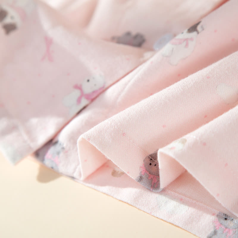 Niedliches Loungewear-Set aus gebürsteter Baumwolle mit Hunde- und Katzenmotiven - image 12