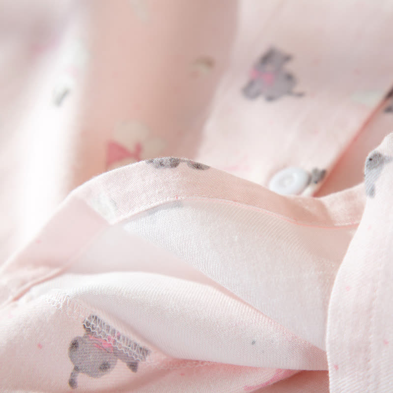 Niedliches Loungewear-Set aus gebürsteter Baumwolle mit Hunde- und Katzenmotiven - image 10