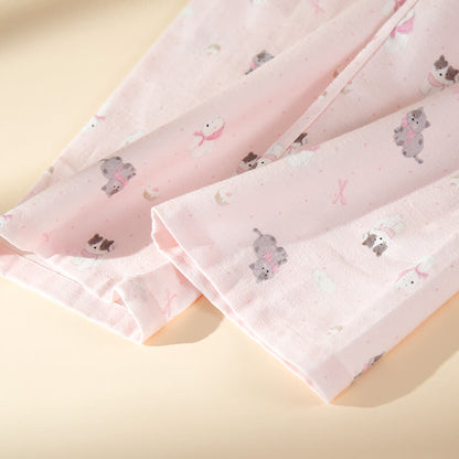 Niedliches Loungewear-Set aus gebürsteter Baumwolle mit Hunde- und Katzenmotiven - image 7