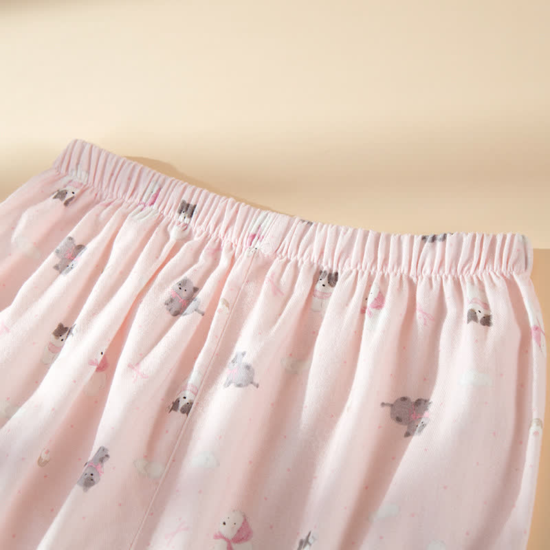 Niedliches Loungewear-Set aus gebürsteter Baumwolle mit Hunde- und Katzenmotiven - image 6