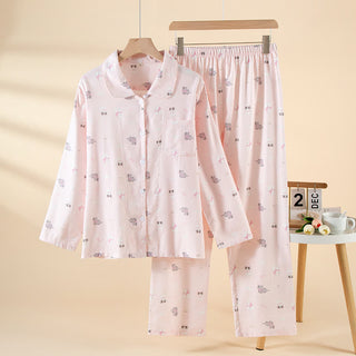 Niedliches Loungewear-Set aus gebürsteter Baumwolle mit Hunde- und Katzenmotiven - Wie abgebildet - XL - image 0
