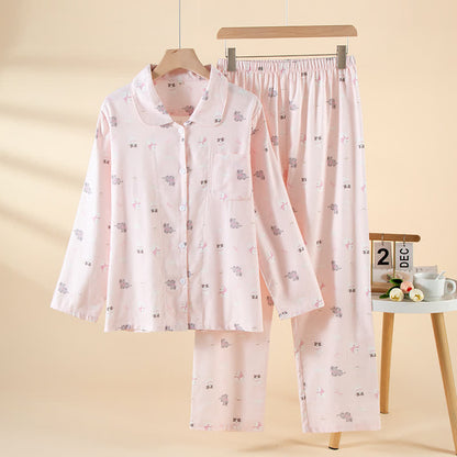 Niedliches Loungewear-Set aus gebürsteter Baumwolle mit Hunde- und Katzenmotiven - Wie abgebildet - XL - image 0