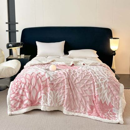 Sherpa-Decke mit floralem Muster - Rosa - 200cm x 230cm - image 15