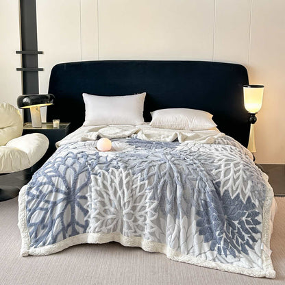 Sherpa-Decke mit floralem Muster - Blau - 200cm x 230cm - image 16