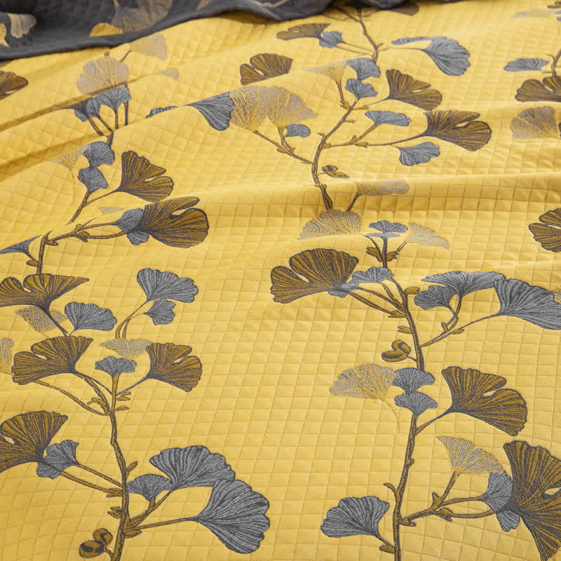 Wendbare Tagesdecke aus Bio-Baumwolle mit Ginkgo-Blatt - image 25