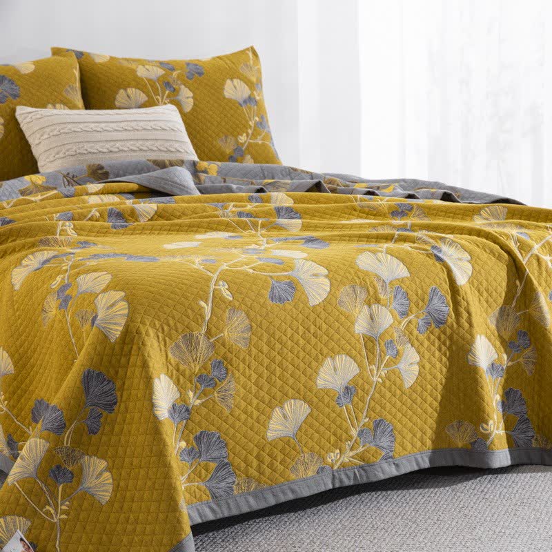 Wendbare Tagesdecke aus Bio-Baumwolle mit Ginkgo-Blatt - image 37