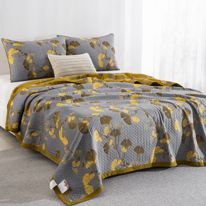 Wendbare Tagesdecke aus Bio-Baumwolle mit Ginkgo-Blatt - image 43