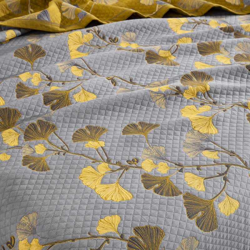 Wendbare Tagesdecke aus Bio-Baumwolle mit Ginkgo-Blatt - image 48