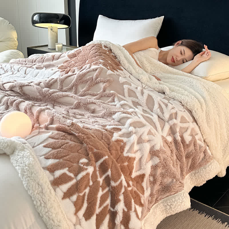 Sherpa-Decke mit floralem Muster - image 1