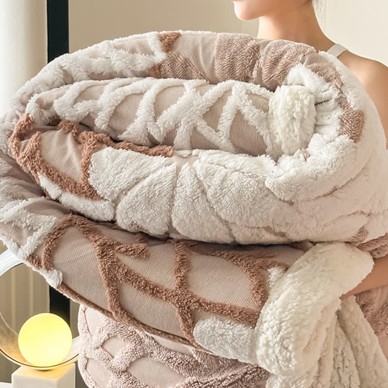 Sherpa-Decke mit floralem Muster - image 9