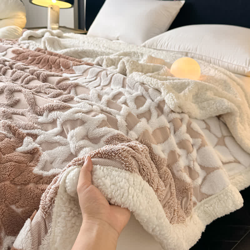 Sherpa-Decke mit floralem Muster - image 5