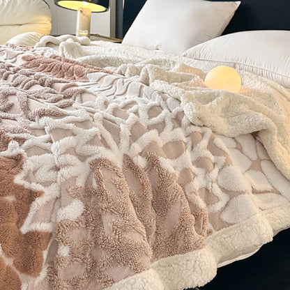 Sherpa-Decke mit floralem Muster - image 2