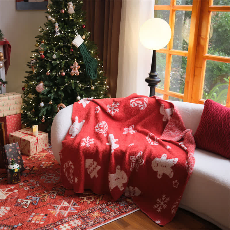 Weihnachts-Lebkuchenmann-Strickdecke - image 1