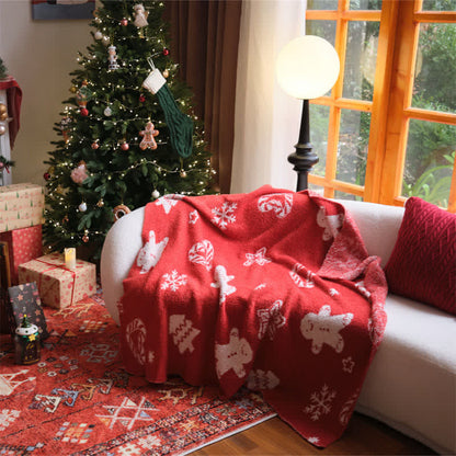 Weihnachts-Lebkuchenmann-Strickdecke - image 1