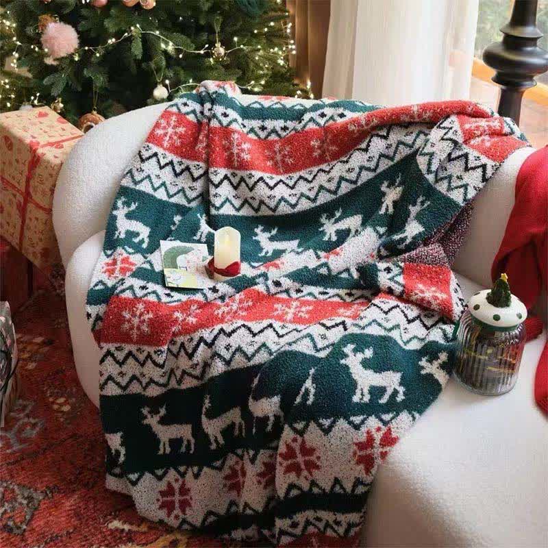 Weihnachtsdecke mit Rentiermotiv im Fair-Isle-Stil - 130cm x 160cm - image 0