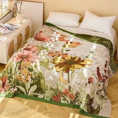 Ownkoti Impressionist Floral Jacquard Baumwollgaze-Steppdecke - 200cm x 230cm - image 0