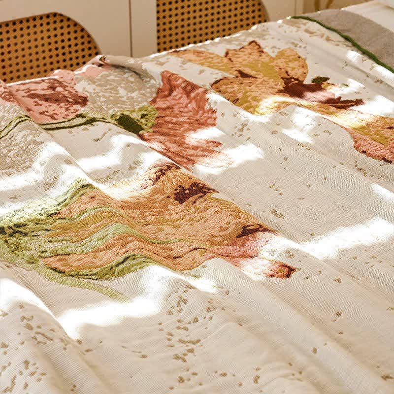 Ownkoti Impressionist Floral Jacquard Baumwollgaze-Steppdecke - image 4