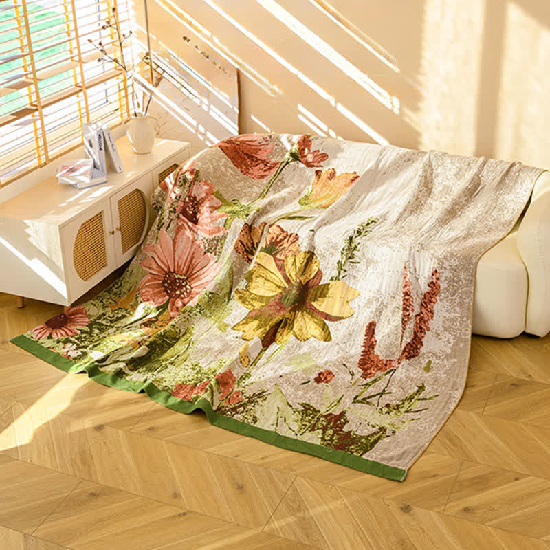 Ownkoti Impressionist Floral Jacquard Baumwollgaze-Steppdecke - image 3
