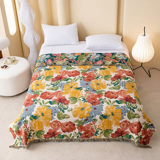 Ownkoti Luxuriöse florale Baumwollgaze-Quastendecke - 230cm x 250cm - image 0