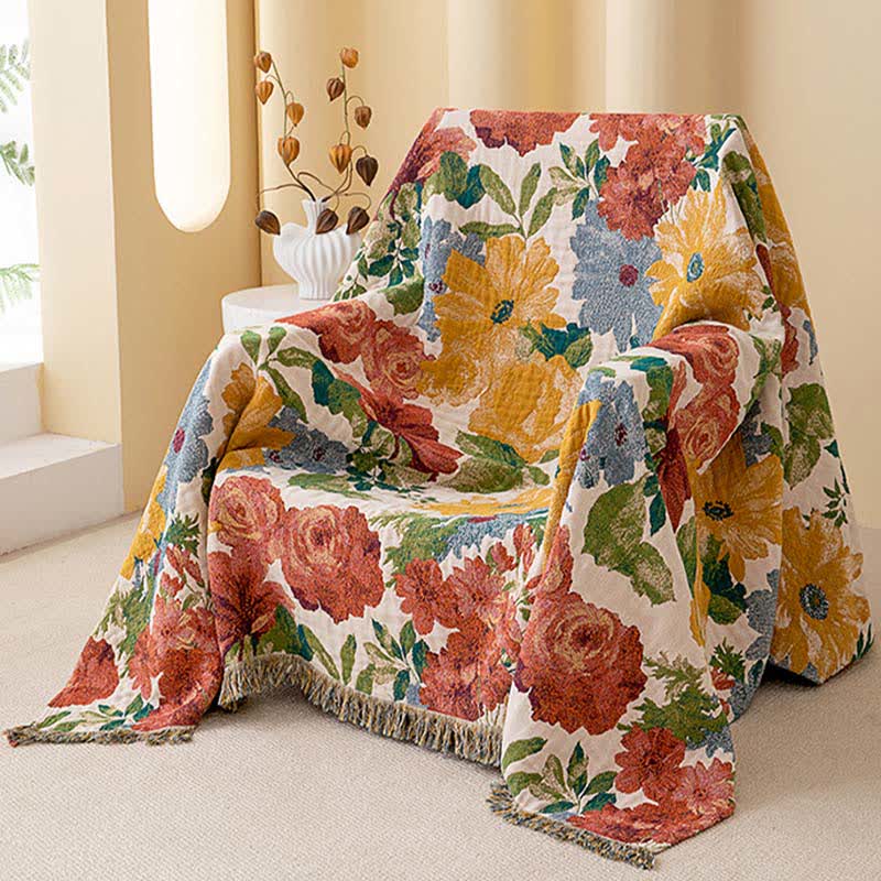 Ownkoti Luxuriöse florale Baumwollgaze-Quastendecke - image 3