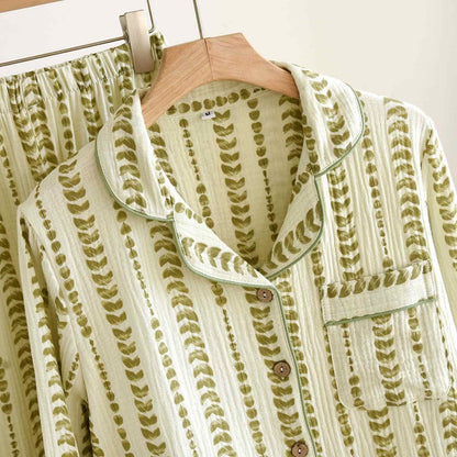 Loungewear-Set aus Baumwolle mit Streifenmuster - image 3