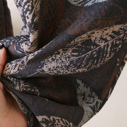 Loungewear aus Baumwollgaze mit künstlerischem Blattjacquardmuster - image 9