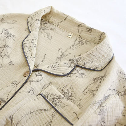 Elegantes Loungewear-Set aus Baumwolle mit Vintage-Blumenmuster - image 4