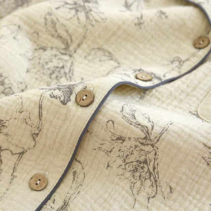 Elegantes Loungewear-Set aus Baumwolle mit Vintage-Blumenmuster - image 6
