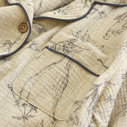 Elegantes Loungewear-Set aus Baumwolle mit Vintage-Blumenmuster - image 8