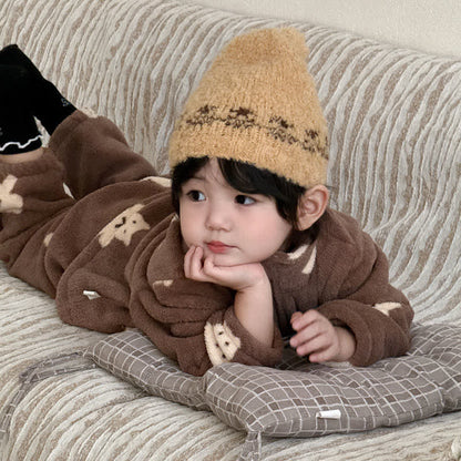 Kinder-Loungewear-Set mit Bärenmuster und Reißverschluss - image 3